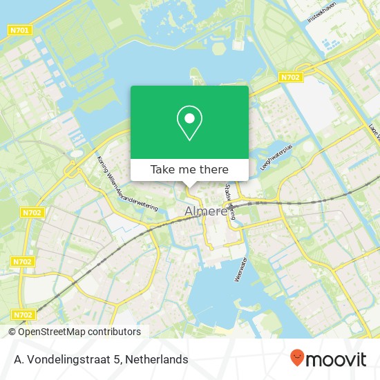 A. Vondelingstraat 5, 1314 NA Almere-Stad kaart