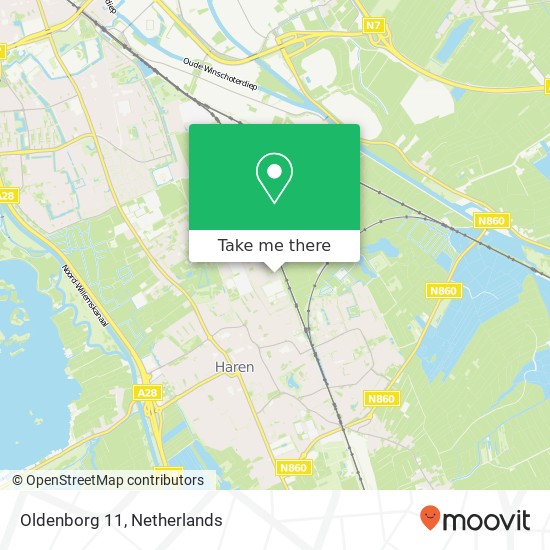 Oldenborg 11, 9751 Haren kaart