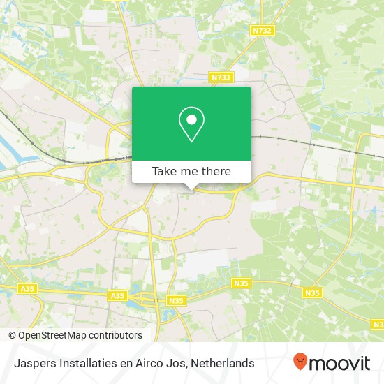 Jaspers Installaties en Airco Jos, Mooienhof 8 kaart