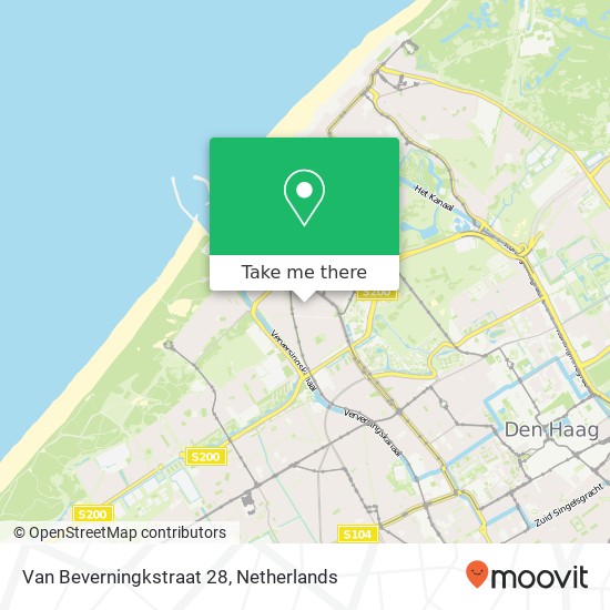 Van Beverningkstraat 28, 2582 VH Scheveningen kaart