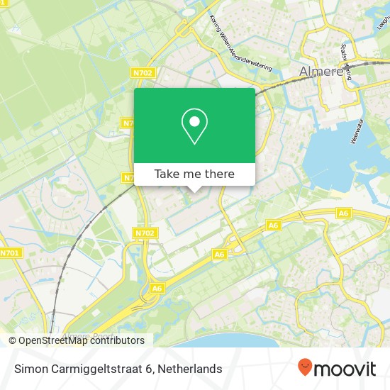 Simon Carmiggeltstraat 6, 1321 GT Almere-Stad kaart