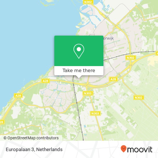 Europalaan 3, 3844 AV Harderwijk kaart
