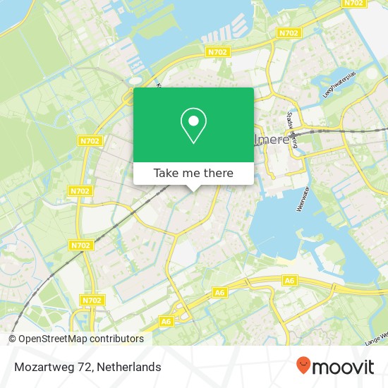 Mozartweg 72, 1323 BD Almere-Stad kaart
