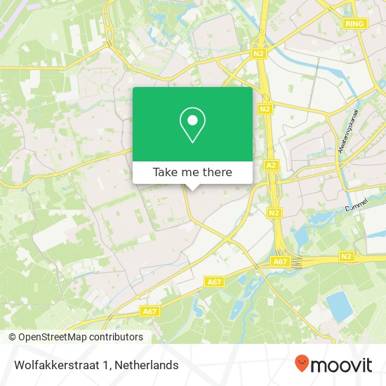 Wolfakkerstraat 1, 5503 XB Veldhoven kaart