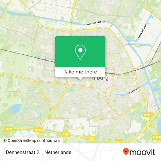 Dennenstraat 21, 5038 PR Tilburg kaart