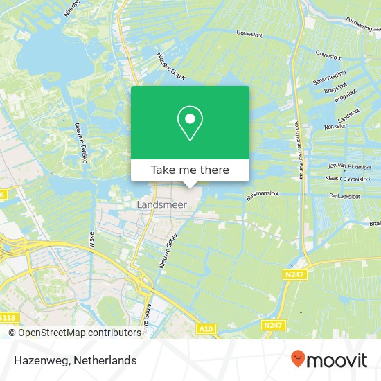 Hazenweg, 1121 ET Landsmeer kaart