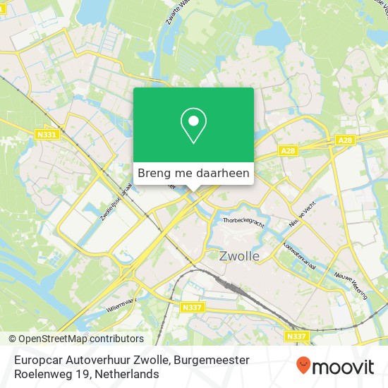 Europcar Autoverhuur Zwolle, Burgemeester Roelenweg 19 kaart