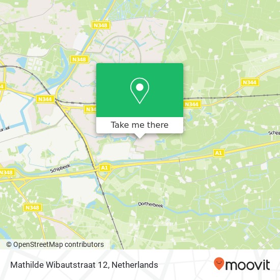 Mathilde Wibautstraat 12, 7421 HR Deventer kaart