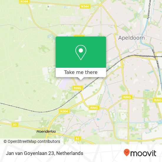 Jan van Goyenlaan 23, 7312 NH Apeldoorn kaart