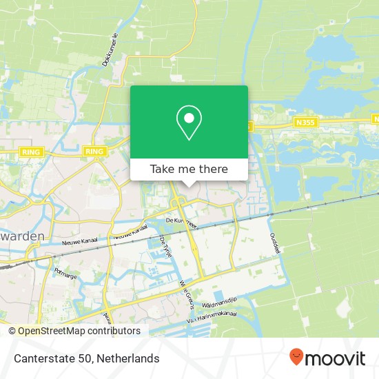 Canterstate 50, 8925 BH Leeuwarden kaart
