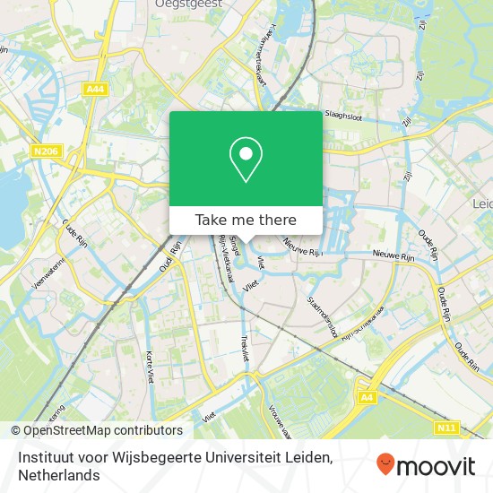 Instituut voor Wijsbegeerte Universiteit Leiden, Nonnensteeg kaart