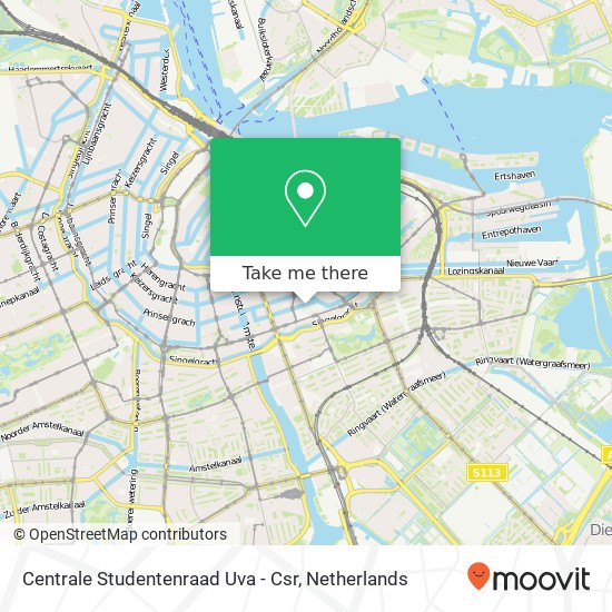 Centrale Studentenraad Uva - Csr, Nieuwe Achtergracht 170 kaart