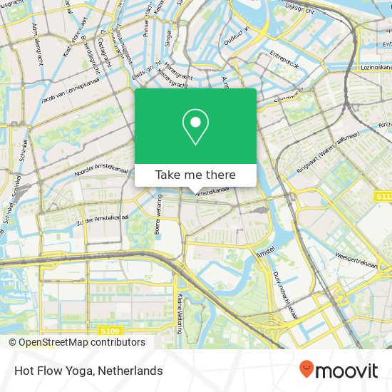 Hot Flow Yoga, Amstelkade 107A kaart