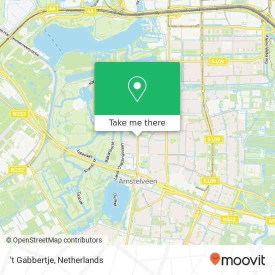 't Gabbertje, Amsterdamseweg 207 kaart