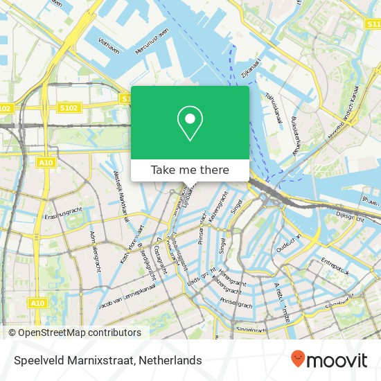 Speelveld Marnixstraat, Lijnbaansgracht kaart
