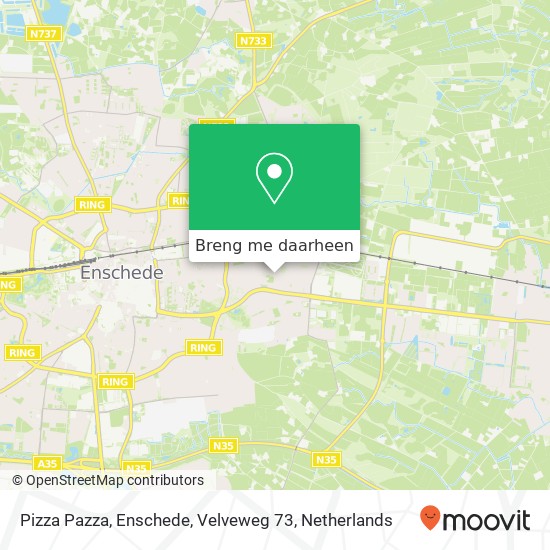 Pizza Pazza, Enschede, Velveweg 73 kaart