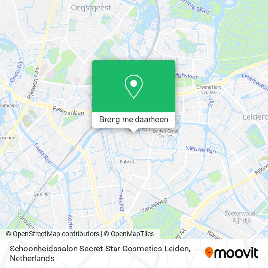 Schoonheidssalon Secret Star Cosmetics Leiden kaart