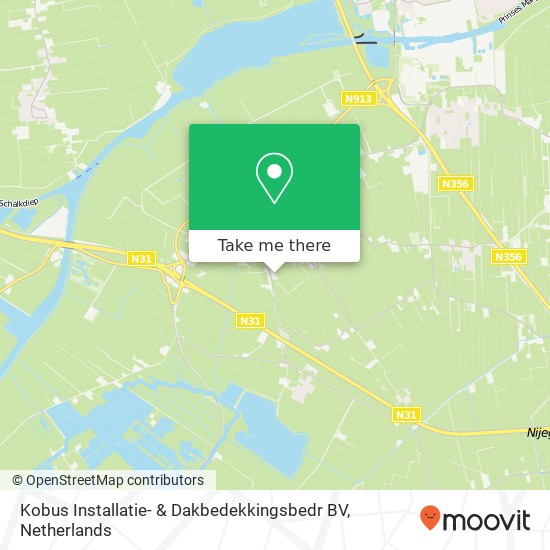 Kobus Installatie- & Dakbedekkingsbedr BV, Mounehoek 15 kaart