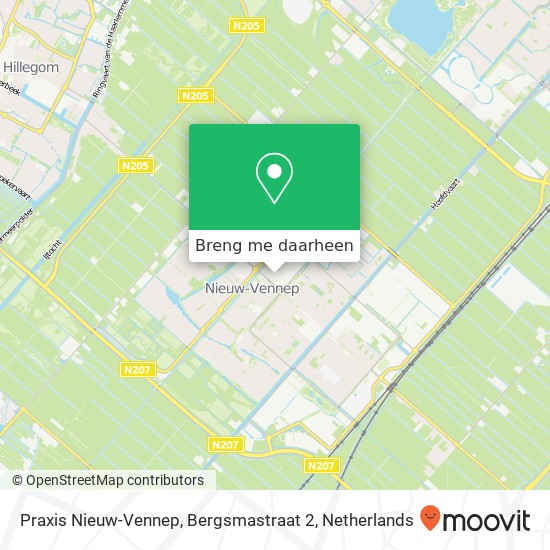 Praxis Nieuw-Vennep, Bergsmastraat 2 kaart