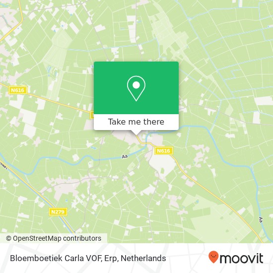 Bloemboetiek Carla VOF, Erp, Kerkstraat kaart