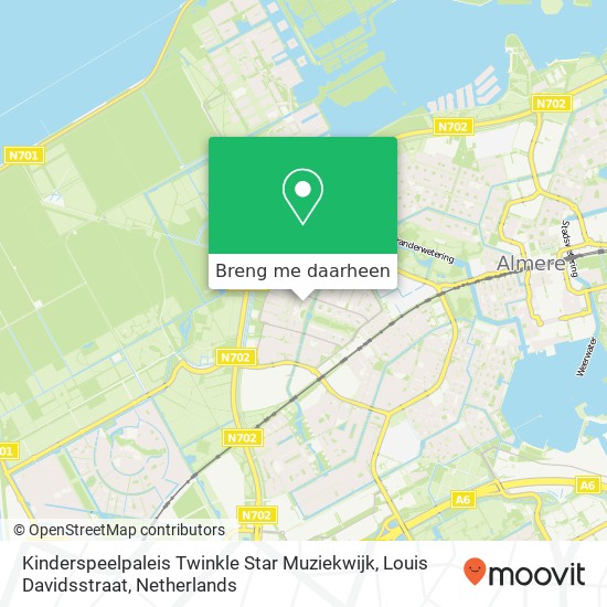 Kinderspeelpaleis Twinkle Star Muziekwijk, Louis Davidsstraat kaart