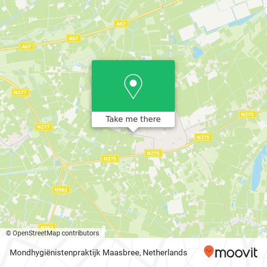 Mondhygiënistenpraktijk Maasbree, Molenstraat 80 kaart