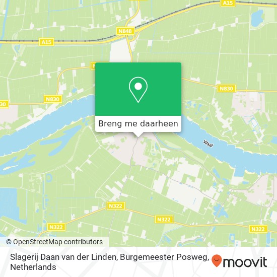 Slagerij Daan van der Linden, Burgemeester Posweg kaart