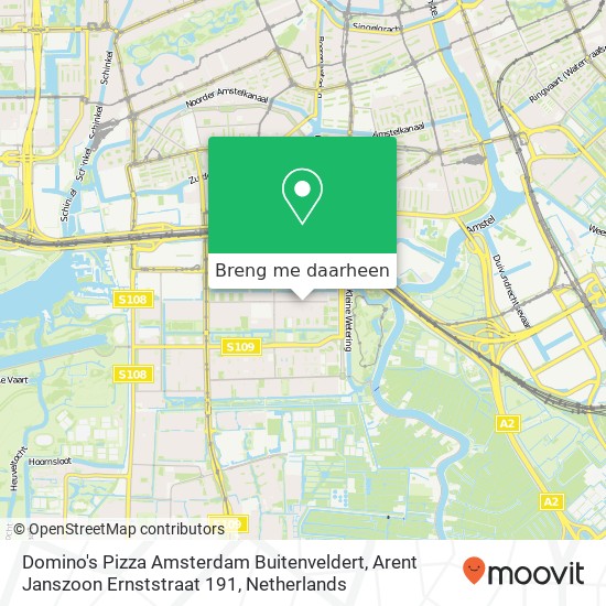 Domino's Pizza Amsterdam Buitenveldert, Arent Janszoon Ernststraat 191 kaart