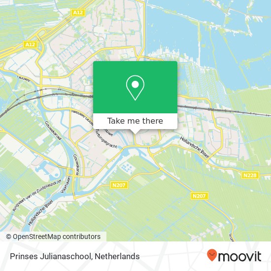 Prinses Julianaschool, Burgemeester Martensstraat kaart