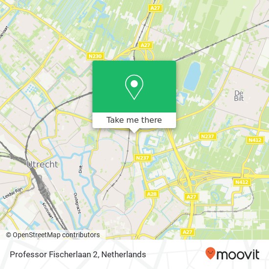 Professor Fischerlaan 2, 3572 MB Utrecht kaart