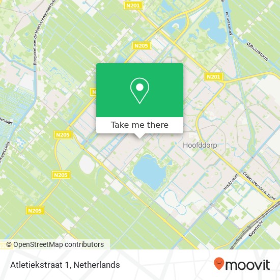 Atletiekstraat 1, 2134 CA Hoofddorp kaart