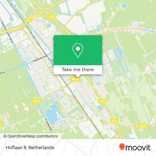 Hoflaan 8, 8443 GE Heerenveen kaart