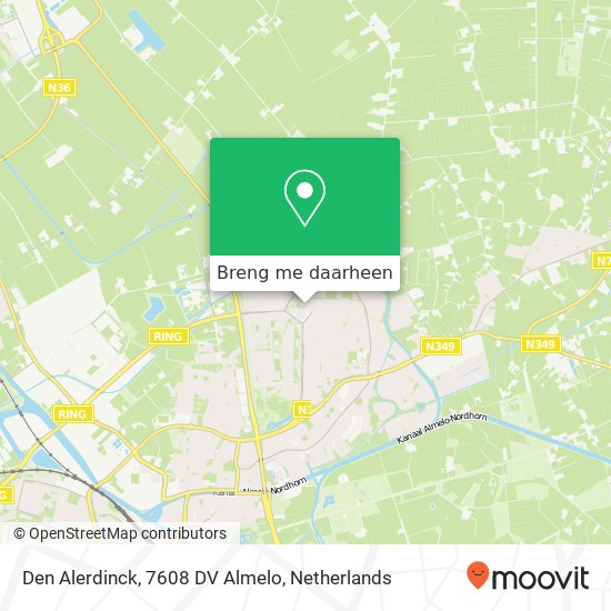 Den Alerdinck, 7608 DV Almelo kaart