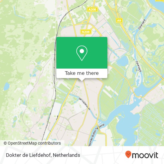 Dokter de Liefdehof, 2025 DZ Haarlem kaart