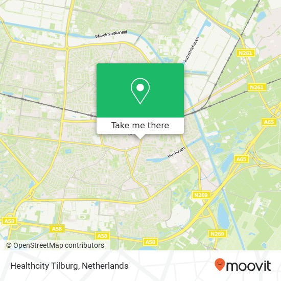 Healthcity Tilburg, Heuvelring kaart