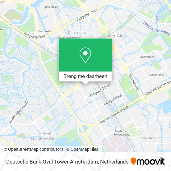 Deutsche Bank Oval Tower Amsterdam kaart