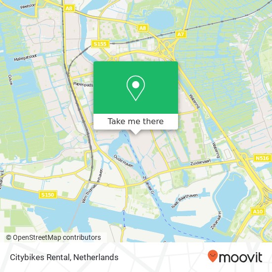 Citybikes Rental, Zuiddijk kaart