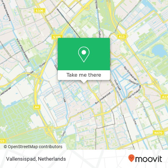 Vallensispad, 2614 XG Delft kaart