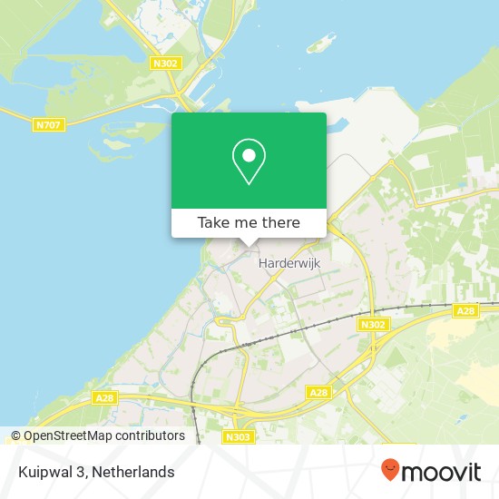 Kuipwal 3, 3841 KP Harderwijk kaart