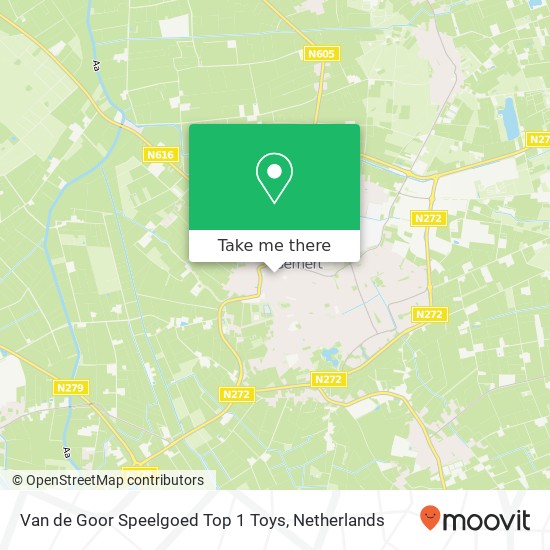 Van de Goor Speelgoed Top 1 Toys, Nieuwstraat 43 kaart