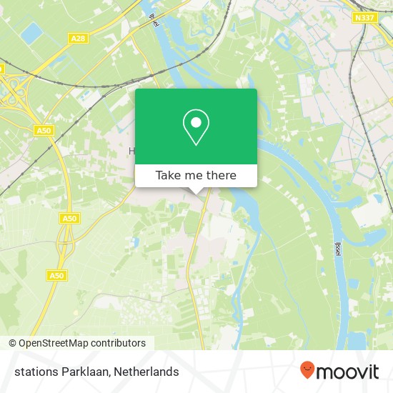 stations Parklaan, 8051 Hattem kaart