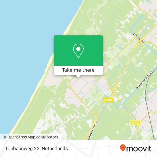 Lijnbaanweg 22, 2201 LE Noordwijk-Binnen kaart