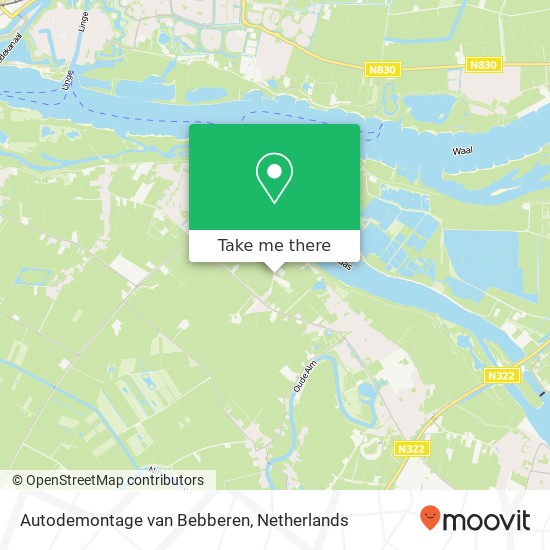 Autodemontage van Bebberen, Dijkje 4 kaart