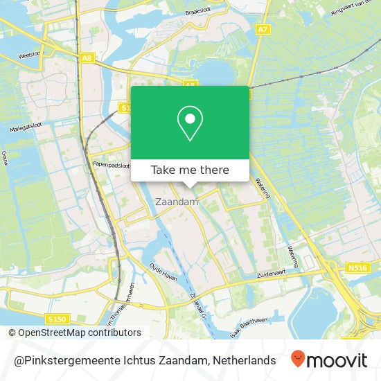 @Pinkstergemeente Ichtus Zaandam, Bloemgracht 101 kaart