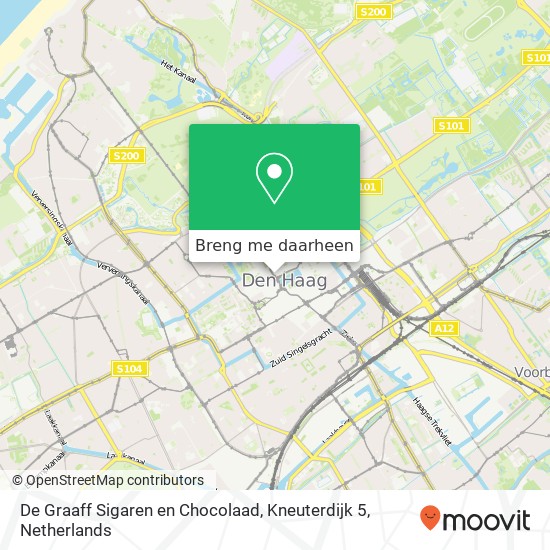 De Graaff Sigaren en Chocolaad, Kneuterdijk 5 kaart