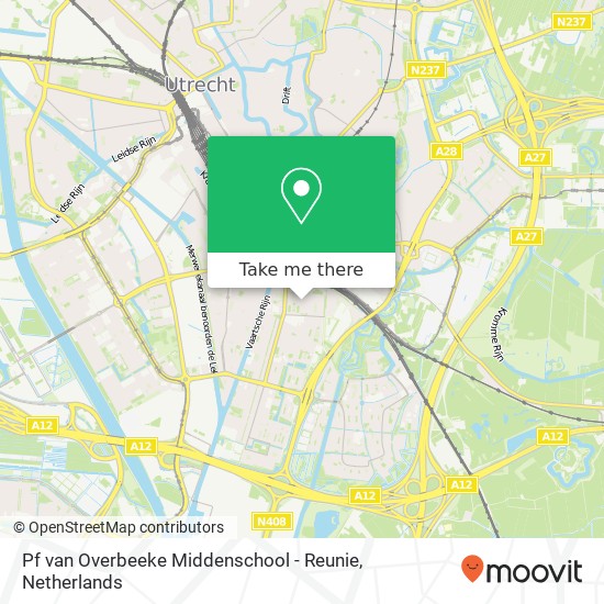 Pf van Overbeeke Middenschool - Reunie, Barnsteenlaan kaart