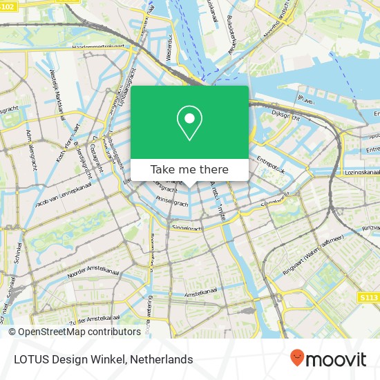 LOTUS Design Winkel, Reguliersgracht 25 kaart