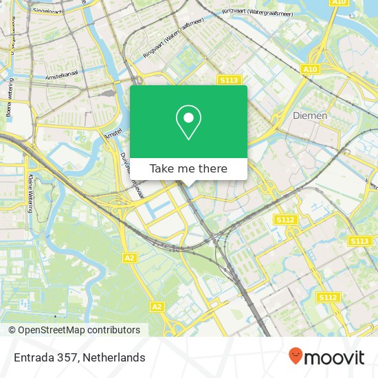 Entrada 357, 1114 AA Amsterdam-Duivendrecht kaart