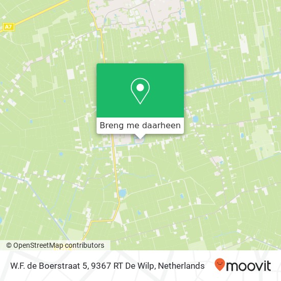 W.F. de Boerstraat 5, 9367 RT De Wilp kaart