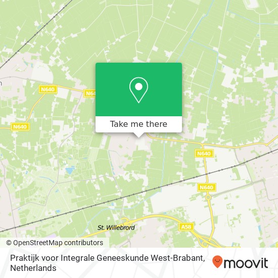 Praktijk voor Integrale Geneeskunde West-Brabant, De Hoge Akker kaart